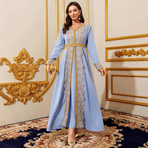 Muslim Maxi Dresses for Women Abaya Jalabiya Lace <b>Kaftan</b> Ramadan Morocco Dubai Sashes Abayas Party Vestidos Saudi Arab Long Robe - Product Image 1