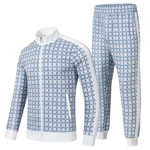 Ensemble de survêtement personnalisé avec patch, deux pièces, pour logo personnalisé, bandes latérales, unisexe, ensemble de jogging 2 pièces pour la salle de sport - Product Image 2