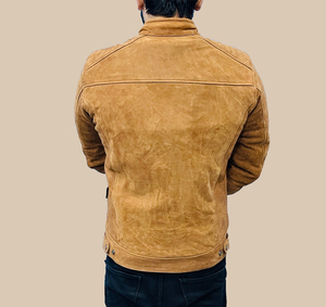<b>Men</b> Genuine Cowhide <b>Leather</b> Motorcycle <b>Jacket</b> <b>Brown</b> Slim Fit Biker Racer Moto <b>Jacket</b> - Product Image 1