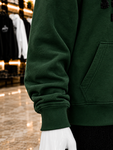 Sudadera con capucha verde premium para hombre 2026, con cremallera, diseño bordado, logotipo, estilo urbano, talla grande - Product Image 3