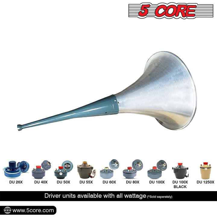 22-Inch PA Horn Speaker Long Range Trumpet Loud Sound Indoor Outdoor Megaphone Aluminum-Iron Body Universal Screw-On