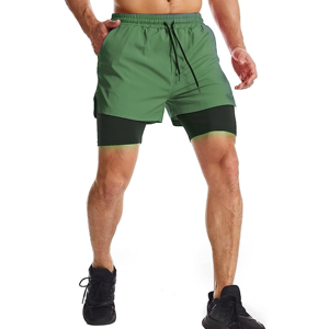 Pantalones Cortos Deportivos Morados para Hombre con Bolsillos, Secado Rápido, Cintura Elástica con Cordón, Tejido de Poliéster - Product Image 5