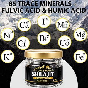 Private Label Himalayan Shilajit Resin Mineral Rich Extract Material For Dietary Supplement Manufacturing Shilajit Resin 30g <b>Jar</b> - Product Image 2