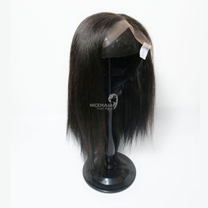 100% Extensions de cheveux humains vierges bruts Style de vague naturelle Blonde morceaux de cheveux pour les cheveux amincissants Base de soie Clip Toppers-Partie centrale - Product Image 4