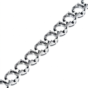 <b>Crown</b> Prong Tennis Bracelet Mounting 925 Sterling <b>Silver</b> Sizes 2.5-4.0mm - Product Image 4