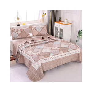 Nouveau beau couvre-lit brodé écologique ajusté floral léger et confortable toute l'année idéal pour une utilisation en toutes saisons - Product Image 3