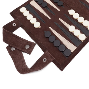 OEM Custom Leather Durable <b>Backgammon</b> Board Game Premium Foldable <b>Set</b> Checkers Dice Soft Interior Party Wholesale Prices - Product Image 3