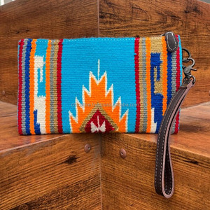 Manta de sillín de cuero con herramientas manuales de estilo Vintage occidental, cosido a mano bolso de mano, billetera de mujer - Product Image 5