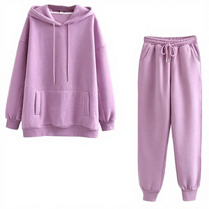 Sudadera deportiva casual de invierno para mujer, forrada, de punto, con capucha, holgada, cortavientos, transpirable, con bolsillo canguro, para exteriores - Product Image 4
