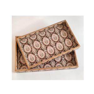 Plateau rectangulaire classique en MDF, durable, écologique, pour hôtel, vaisselle, accessoires polis pour noix - Product Image 3
