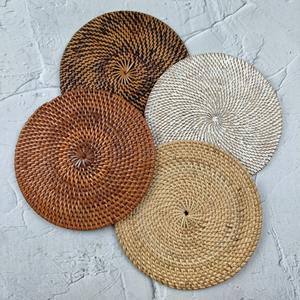 Set of 4 Rattan Coasters Perfect for Kitchen Countertop Daily Dining Drink <b>Protection</b> and Home <b>Table</b> Decor Wholesale From India - Product Image 4