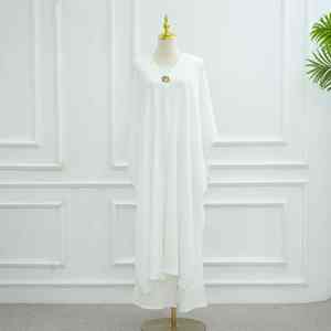 Abaya Musulmana Moderna Informal de Satén de Lujo para Mujer, Estilo Dubái, Vestido Largo Islámico Modesto de Manga Larga - Product Image 2