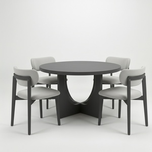 Table à manger moderne avec 4 chaises au design décoratif Garantie 1 an Ensemble de salle à manger moderne 4 places Ensemble de salle à manger compact pour 4 personnes - Product Image 1