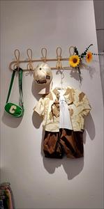 Ganchos de Pared de Ratán Hechos a Mano, Perchero de Mimbre Natural, Colgador de Ropa Estilo Boho para Cuarto de Niños, Dormitorio, Decoración del Hogar - Product Image 4