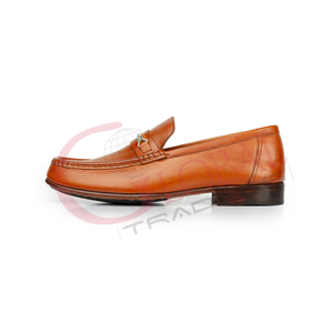 Chaussures de bureau et de carrière pour hommes en cuir véritable faites à la main, légères et confortables, mocassins marron couleur unie pour hommes - Product Image 6