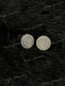 Round VVS Moissanite Silver <b>Stud</b> Earrings Custom Made Earring <b>For</b> <b>Men</b> And Women Moissanite Diamond Screw Back Earrings - Product Image 1