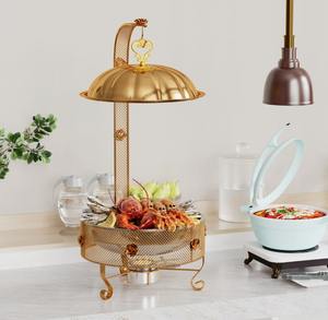 Plat chauffant rond en acier inoxydable de 7 litres de qualité supérieure pour buffet, au meilleur prix - Product Image 1