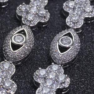 Moissanite Clover Link Necklace <b>Iced</b> <b>Out</b> Hip Hop Statement <b>Chain</b> Luxury Diamond Look Necklace for Men - Product Image 5