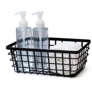 Panier de rangement rectangulaire moderne en métal pour salles de bain - Product Image 1