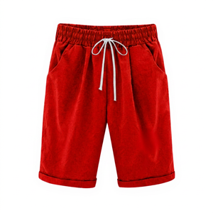 <b>Men's</b> Solid <b>Green</b> Canvas Eco-Friendly Quick Dry <b>Shorts</b> with Drawstring Waist Pockets High Street Style Breathable Mid Fit - Product Image 2