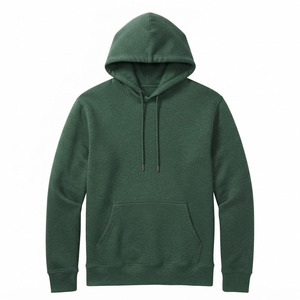 Sweat-shirt à capuche vert pour homme, coupe classique, en coton tricoté, décontracté, avec poche, pour l'hiver, anti-boulochage, 300g - Product Image 6