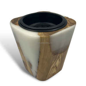 Elegante y Lujoso Quemador de Incienso Árabe Mabkhara de Resina Epoxi y Madera Natural para Aroma de Oud y Decoración Artística del Hogar - Product Image 5