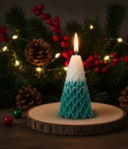 Vela de Parafina Hecha a Mano con Forma de Árbol de Navidad 3D, para Acción de Gracias y Festividades, Aromática, sin Humo, No Tóxica, para Decoración del Hogar - Product Image 1