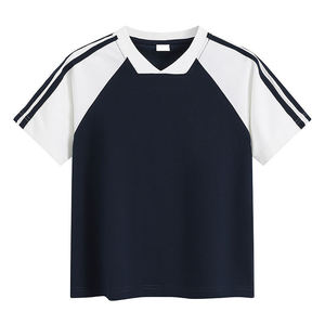Camiseta Deportiva de Manga Raglán con Cuello en V para Hombre, de Secado Rápido, Corte Regular, 100% Poliéster, Diseño Sólido Tejido - Product Image 5