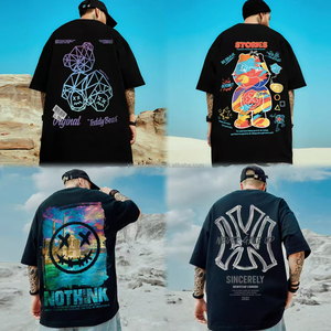 100% cotton nam & nữ phổ quát Áo thun ngắn tay tùy chỉnh in logo vải dệt kim chất lượng cao cộng với tùy chọn kích thước - Product Image 3