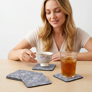 Wood Meena Coasters 3D Craft Handmade Modern Luxury Love Florals Pattern Eco-Friendly Display Your Logo Custom Products India - Product Image 1
