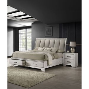 Comodino in Legno Massello Stile Contemporaneo con Due Cassetti, Finitura in Legno Scuro, Arredamento Camera da Letto - Product Image 5