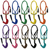GSA SBZ/RH/002 Corde de laisse personnalisée en PP/Nylon, tressée à la main en cuir brut et crin de cheval véritable – Confortable pour l'équitation