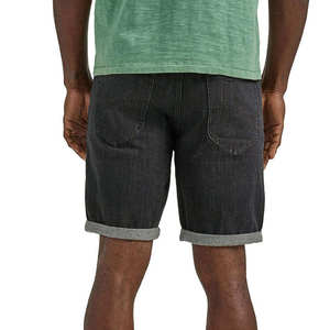 Shorts en jean pour homme, taille mi-haute, couleur unie, en coton tissé, style décontracté, ourlet retroussé, respirant, design personnalisé - Product Image 2