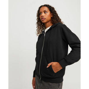 Sweat à capuche zippé pour femme, 100% coton, coupe ample et oversize, en molleton bouclette français de haute qualité, avec broderie personnalisée, vente en gros, streetwear, OEM - Product Image 4