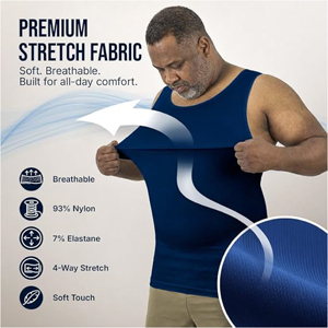 Men Body <b>Shaper</b> Compression Tank Top Slimming Underwear Firm Control <b>Belly</b> Fat Burner Chest Binder Slimming Vest for Men - Product Image 2