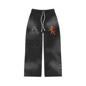 Survêtement à capuche uni en molleton français 320 g/m², effet délavé vintage |   Ensemble grande taille poids lourd |   Impression personnalisée OEM - Product Image 5