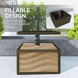 Supporto per Ombrellone da Esterno Resistente con Ruote, Capacità 80 kg, Marrone, per Uso in Cortile - Product Image 4