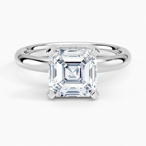 Bague BOJ 090 en argent 925, taille Asscher, avec halo de griffes, solitaire en moissanite 2 carats couleur D VVS1 certifiée GRA, prix bas - Product Image 1