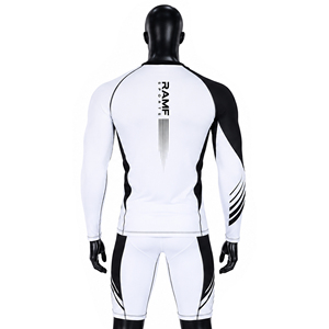 Custom Printed Logo Unisex Rash Guard Polyester/Nylon Low Price <b>Compression</b> MMA Rash Guards - Product Image 2