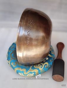 Nepal hizo tibetano hecho a mano Jhumka Fullmoon Mantra con Tiger Antic Singing Bowls - Product Image 3