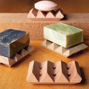 Exclusivo Jabonero de Madera Zig Zag con Drenaje, Soporte para Jabón en Barra de Madera Acanalada, Accesorios de Baño Hechos a Mano al por Mayor - Product Image 1