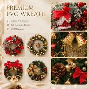 2026 New Flocked Snowy Christmas Wreath Artificial Wreath for <b>Front</b> <b>Door</b> Wall Hanging Christmas Home <b>Decor</b> Cus - Product Image 3