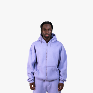 Survêtement streetwear de qualité supérieure pour hommes, survêtement oversize en tissu délavé pour l'hiver, fermeture éclair, manches longues - Product Image 2