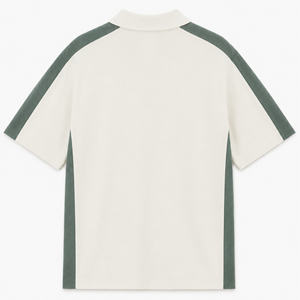 เสื้อโปโลผู้ชายสีตัดกันแบบซิป ¼  ปี 2024  ลำลอง แขนสั้น สไตล์วินเทจ ชุดกีฬา คุณภาพสูง เสื้อกอล์ฟ - Product Image 3