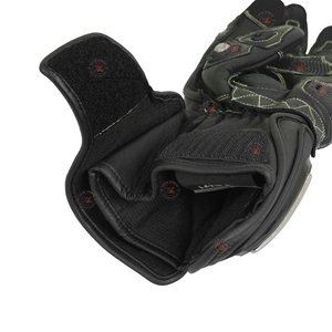 Men's Gauntlet Style Heavy Duty Real Leather <b>Motorcycle</b> Racing Gloves Metal Safety Knuckle Anti Slip <b>Grip</b> Touring Riding Gloves - Product Image 1