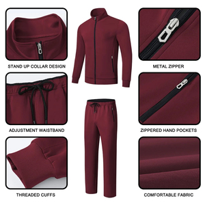 Conjunto Deportivo para Hombre 2026, Blanco y Negro, Manga Larga, Cierre de Cremallera, Cuello Alto, Estilo Casual, Transpirable, Color Sólido, para Otoño - Product Image 6