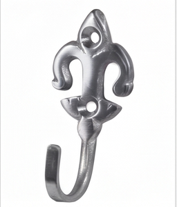 Vintage Style Fleur De Lis Metal Wall <b>Hook</b> Rust Resistant Polished Finished Single <b>Hook</b> For Clothing Storage Solutions - Product Image 2