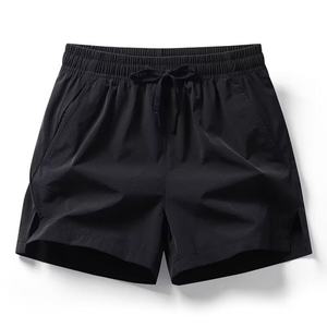 Shorts décontractés pour hommes 100% polyester Tissu peigné respirant Coupe ample Confortable Couleur unie - Product Image 2