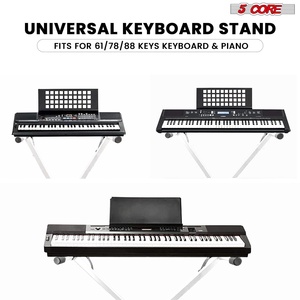 Support de clavier 5-en-1 avec banc de piano, support de clavier réglable et chaise de musicien rembourrée de 2 pouces - Product Image 4