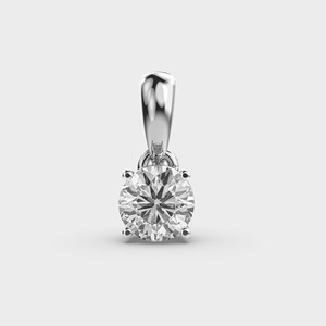 Colgante Clásico Solitario con Diamante Redondo en Oro Blanco/Amarillo/Rosa de 9K - Product Image 5